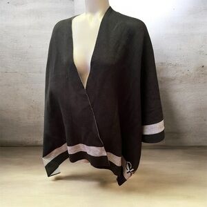 Calvin Klein Light Gray Knit Open front Poncho NWT